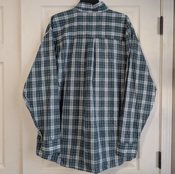 Vintage Wrangler Riata Teal Plaid Shirt Size XXL - Picture 4 of 7